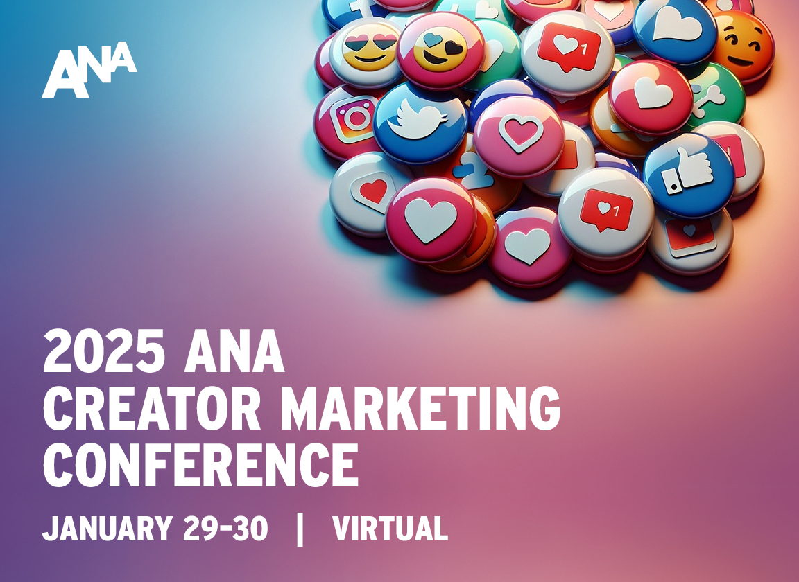 2025 ANA Creator Marketing Conference hero banner displaying the conference title, date, and location