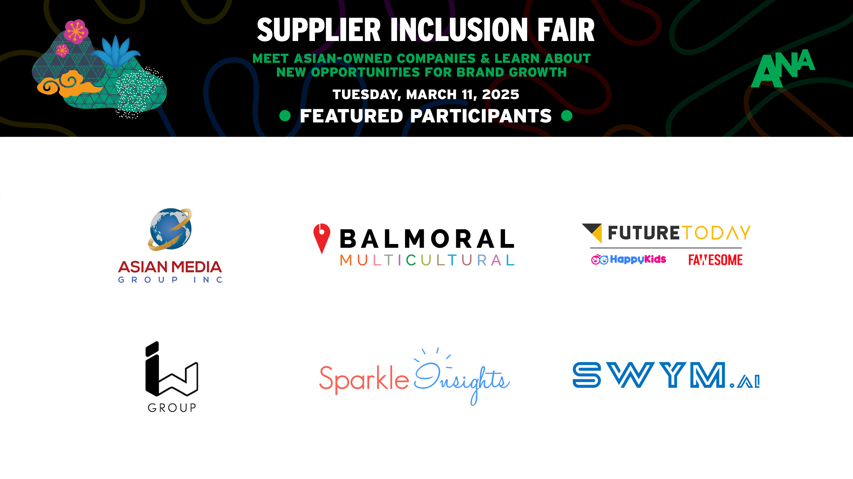 Event promotional image showing the logos of featured participants