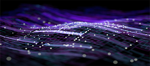 A blue background featuring a repeated pattern of padlocks in hexagons overlaying streams of binary code