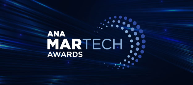 ANA MarTech Awards logo on a dark blue background